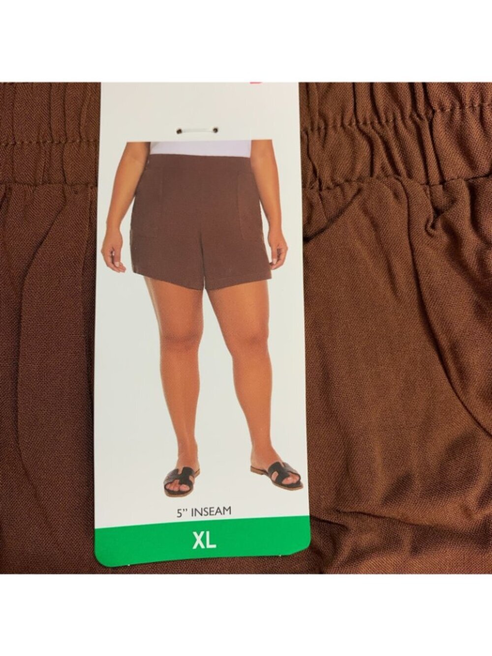 NWT Wildfox Women's Shorts XL Brown 5" Inseam Elastic Waist Lightweight Rayon - Picture 8 of 10